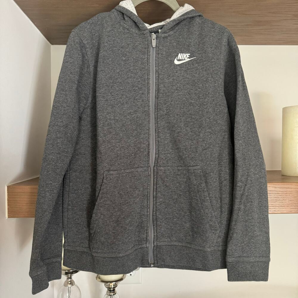 Nike Hooded, Zip Down Sweatshirt in Gray
